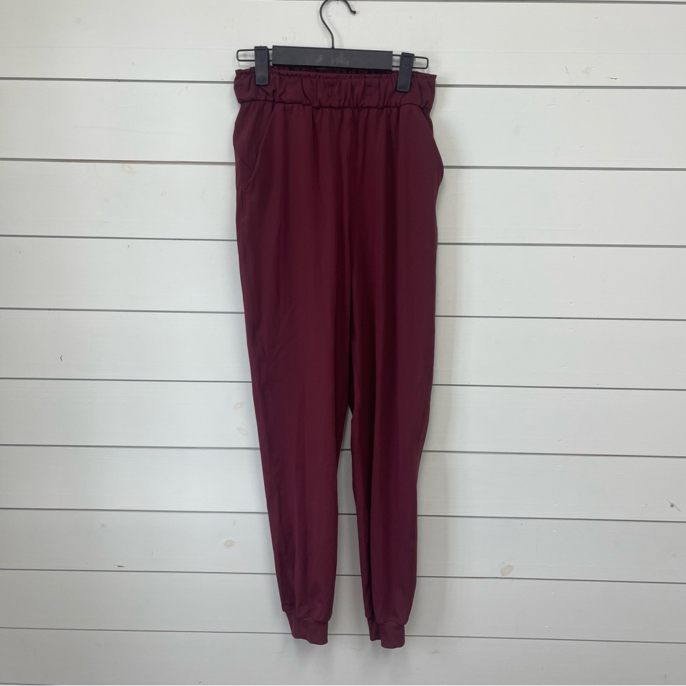 Lululemon stretch high rise full length pants maroon women’s size‎ 2